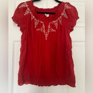 Old Navy Sheer Embroidered Blouse